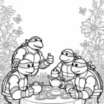 TMNT tea party in the garden