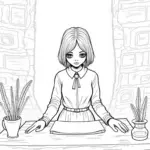 Wednesday Addams at the quill station