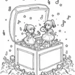 Anime characters in a music box