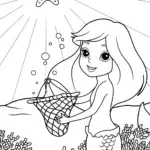 Mermaid exploring a magical reef