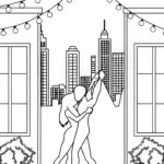 Dancers on a moonlit rooftop