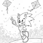 Super Sonic flying a kite