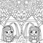 Bratz dolls camping under stars