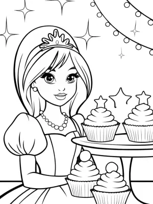 Princess in the celestial bakery coloring pages