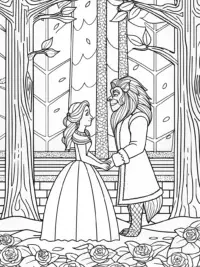 Belle and the Beast in the woods