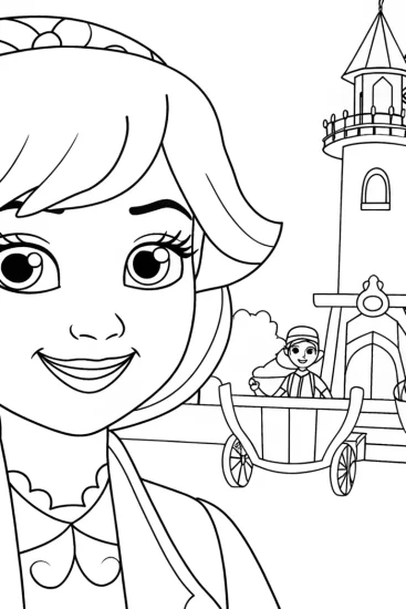 A coloring page of Gabby’s imagination parade