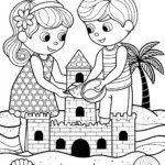 Kids building a sandcastle