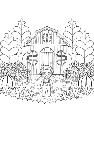 A coloring page of Creeper’s quest for the enchanted seed