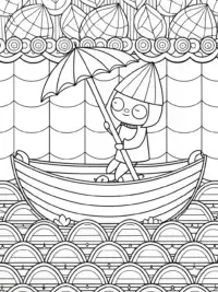Finn navigating a leaf boat