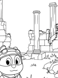 Captain Barnacles exploring ruins