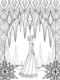 Elsa painting in an ice cave