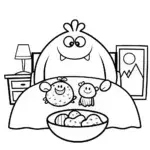 Monster hosting a sleepover