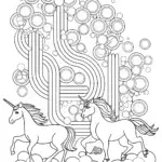 Unicorns navigating a bubble labyrinth