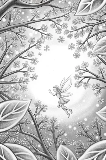 A coloring page of Frosty fairy winter dance