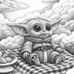 Baby Yoda’s picnic in the sky