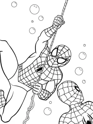 Spider-Man underwater rescue coloring pages