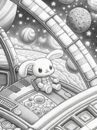 Cinnamoroll in space station