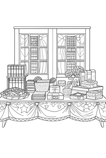 A coloring page of Super Sonic’s garage sale