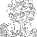 Care Bears in a puzzle garden