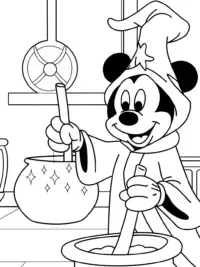 Mickey Mouse making a potion
