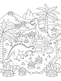 Dinosaur treasure hunt scene