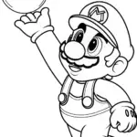 Mario reaching for a bubble
