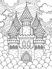 Squishmallows in a cloud castle