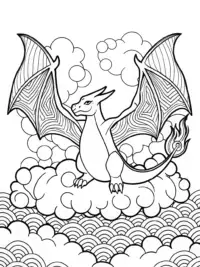 Charizard flying through clouds