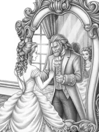 Belle and the Beast at the mirror