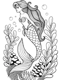 Little Mermaid singing underwater