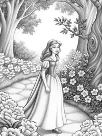 Belle in the magical garden