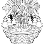 Heart explorers on a floating island