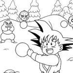 Goku snowball fight with aliens