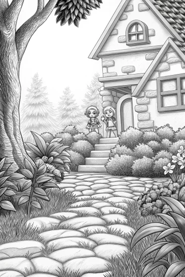 A coloring page of Super pets garden showdown