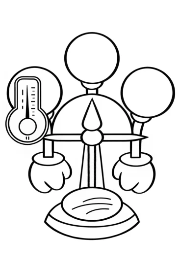 A coloring page of Mickey Mouse weather station