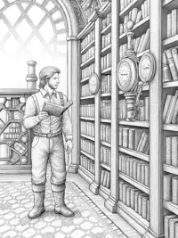 Blippi in a time-traveling library