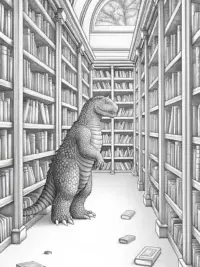 Godzilla in the library