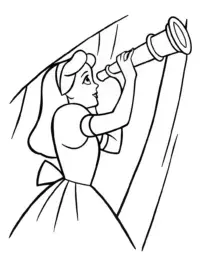 Alice discovering a magical telescope