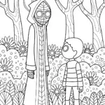 Enderman and villager in a forest