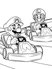 Mario and Luigi racing karts