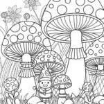 Mushroom orchestra in the meadow