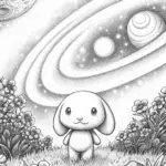 Pompompurin in a cosmic garden