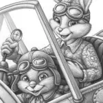 Bunny pilot and chick explorer