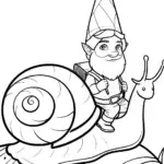 Gnome riding a giant snail