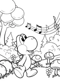 Yoshi in the musical forest