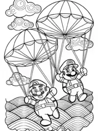 Mario and Luigi sky surfing
