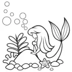 Little Mermaid crafting coral instruments