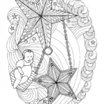 Baby swinging on a star