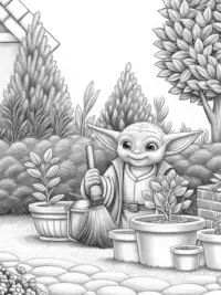 Baby Yoda’s gardening contest