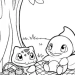 Bulbasaur and Psyduck picnic